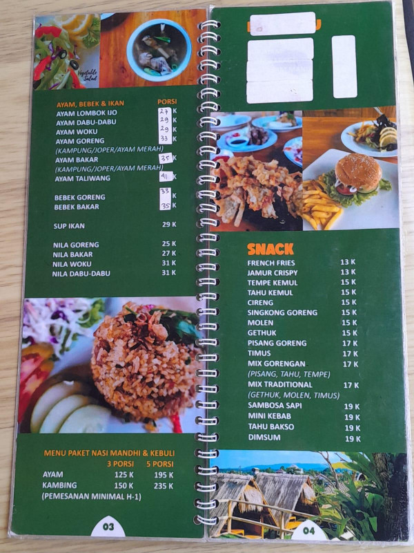 menu